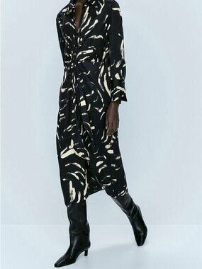 Massimo Dutti Print Midi Dress
